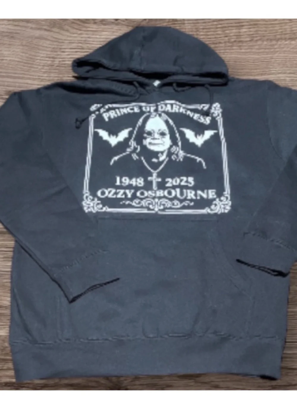 Ozzy Osbourne memorial Black Hoodie Size Medium